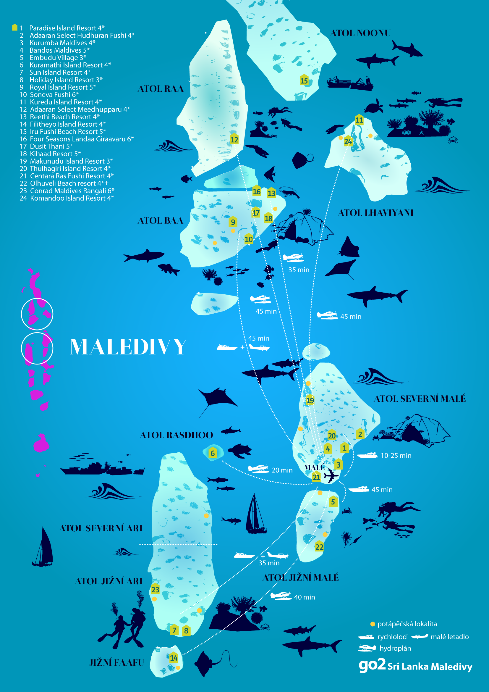 maledivy mapa maldivy, mapa, letiská, rezorty, zájazdy, hotely, maledivy mapa